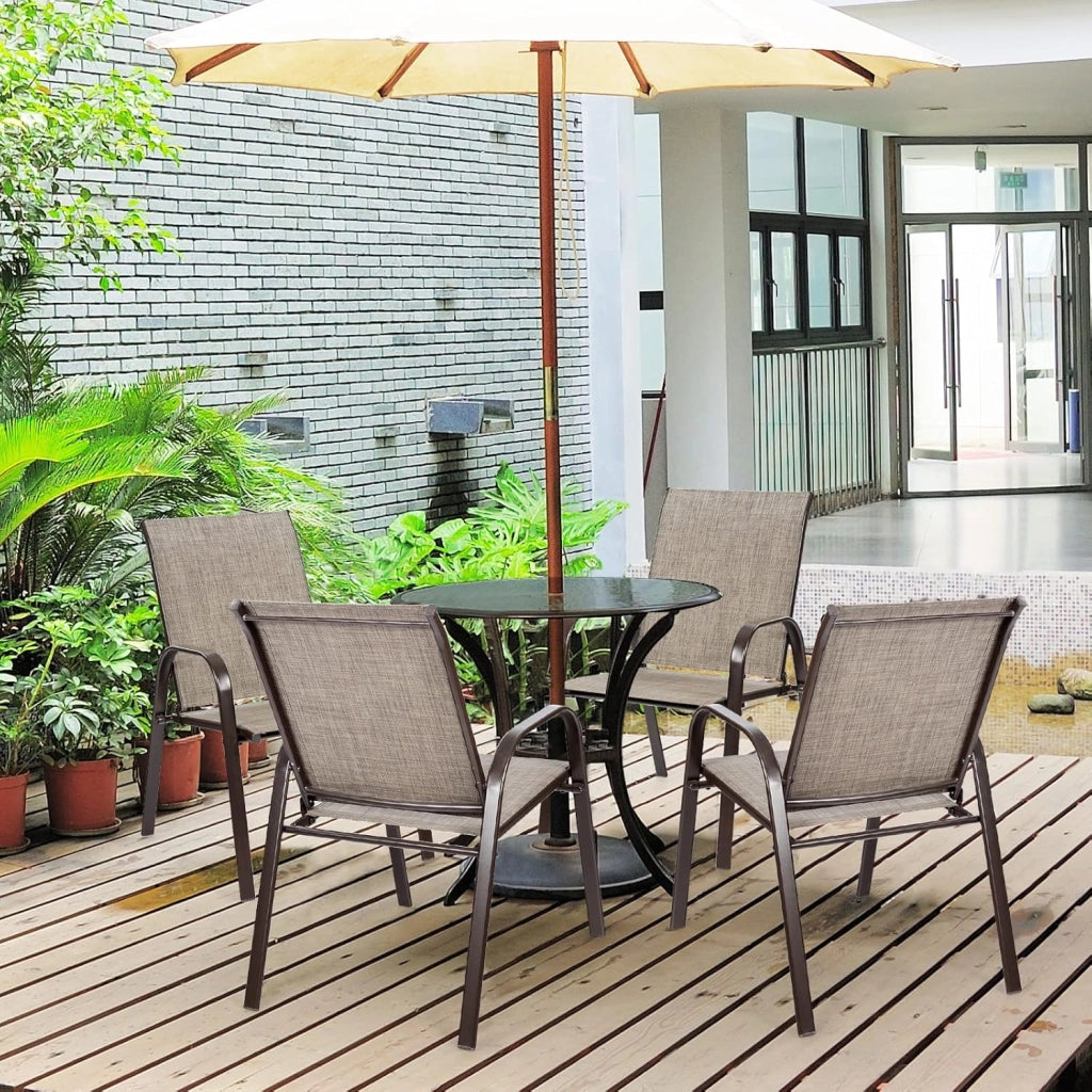 Set di 2 sedie da giardino, sedie da balcone con braccioli e schienale alto, sedie da terrazza in metallo, sedie da pranzo per patio, terrazza (grigio)