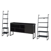 Set di 3 mobili con porta TV e 2 ripiani a scala nero 03_0009388