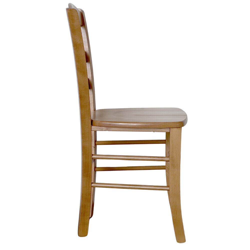 Sedia da sala da pranzo Loris in legno noce chiaro con seduta in massello