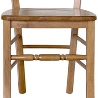 Sedia da sala da pranzo Loris in legno noce chiaro con seduta in massello