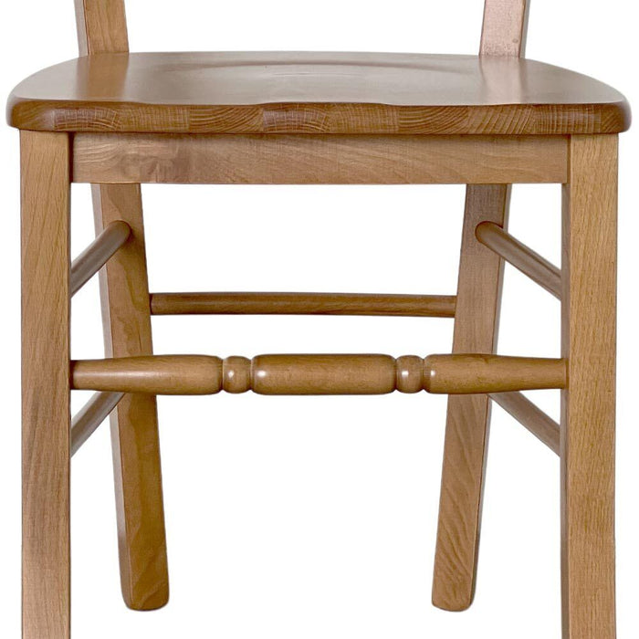 Sedia da sala da pranzo Loris in legno noce chiaro con seduta in massello