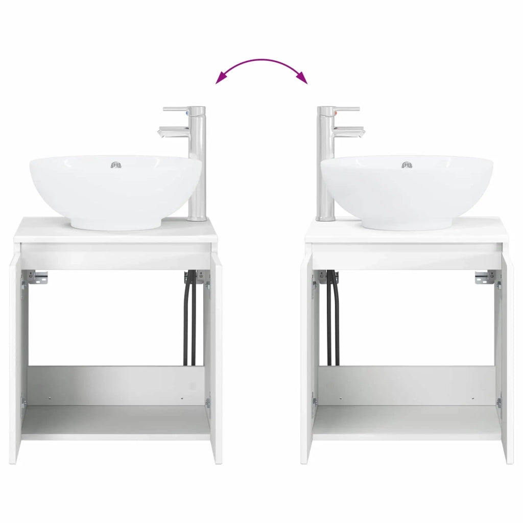 Set di mobili per il bagno 2 pz Bianco Lucido 3404088