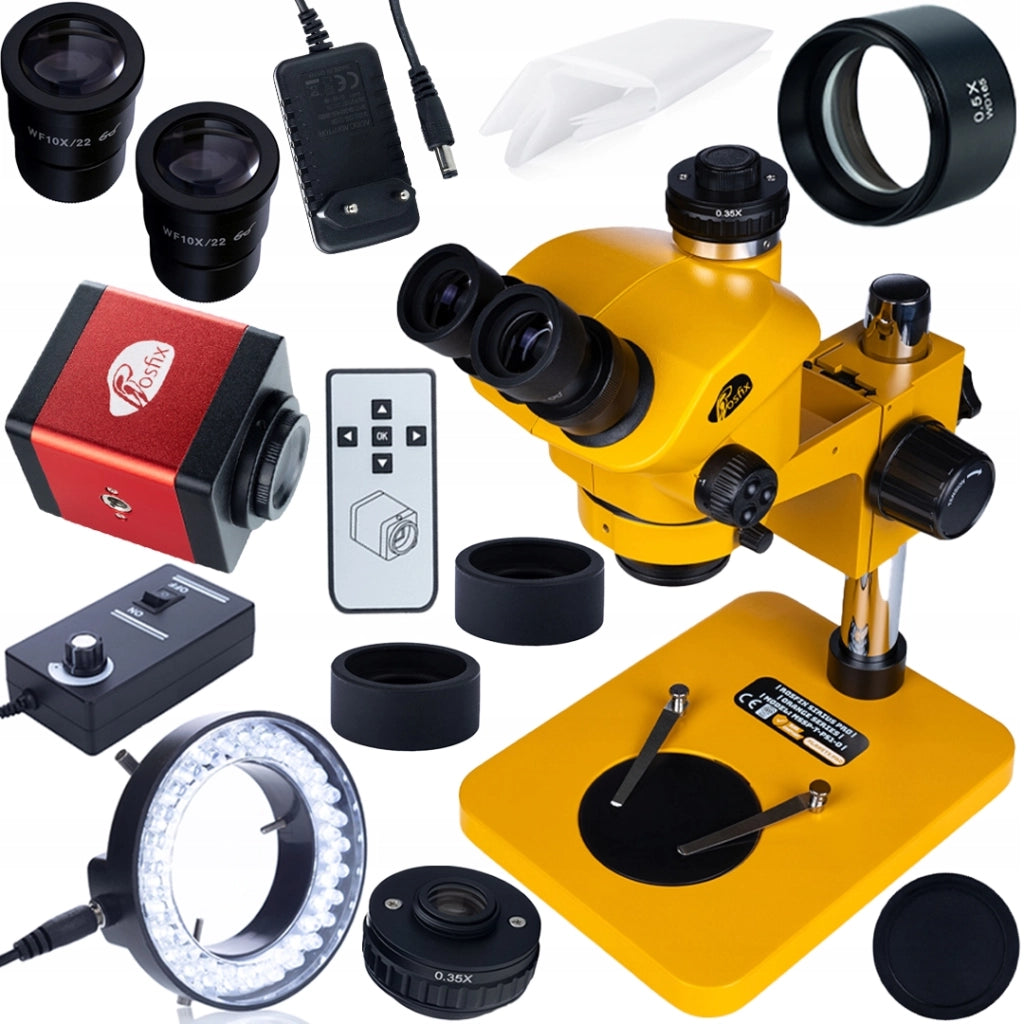 Mikroscopio Trinoculare 7–50x con Fotocamera FullHD HDMI/VGA e Lente Barlow 0.5x – Set Professionale per Ispezione e