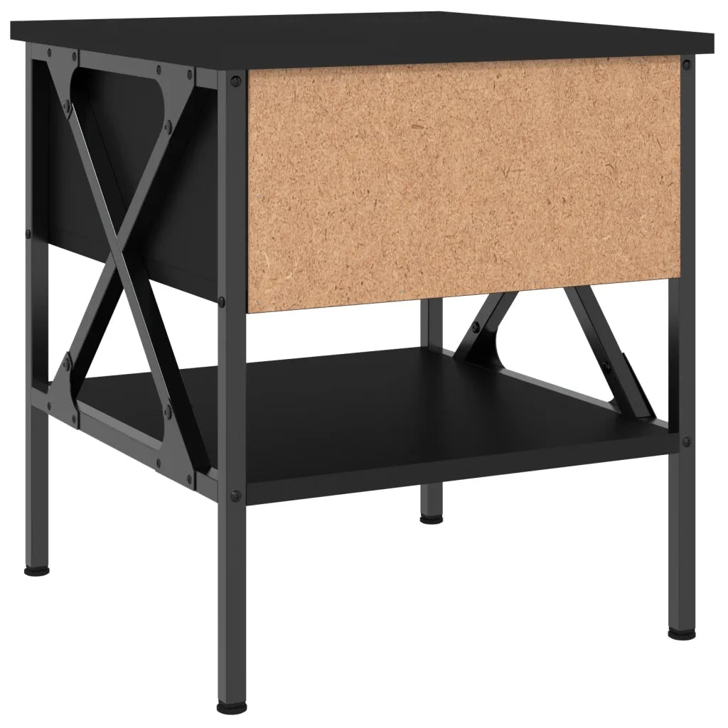 Comodini 2 pz-Set di 2 Tavolino da notte Neri 40x42x45 cm in Legno Multistrato