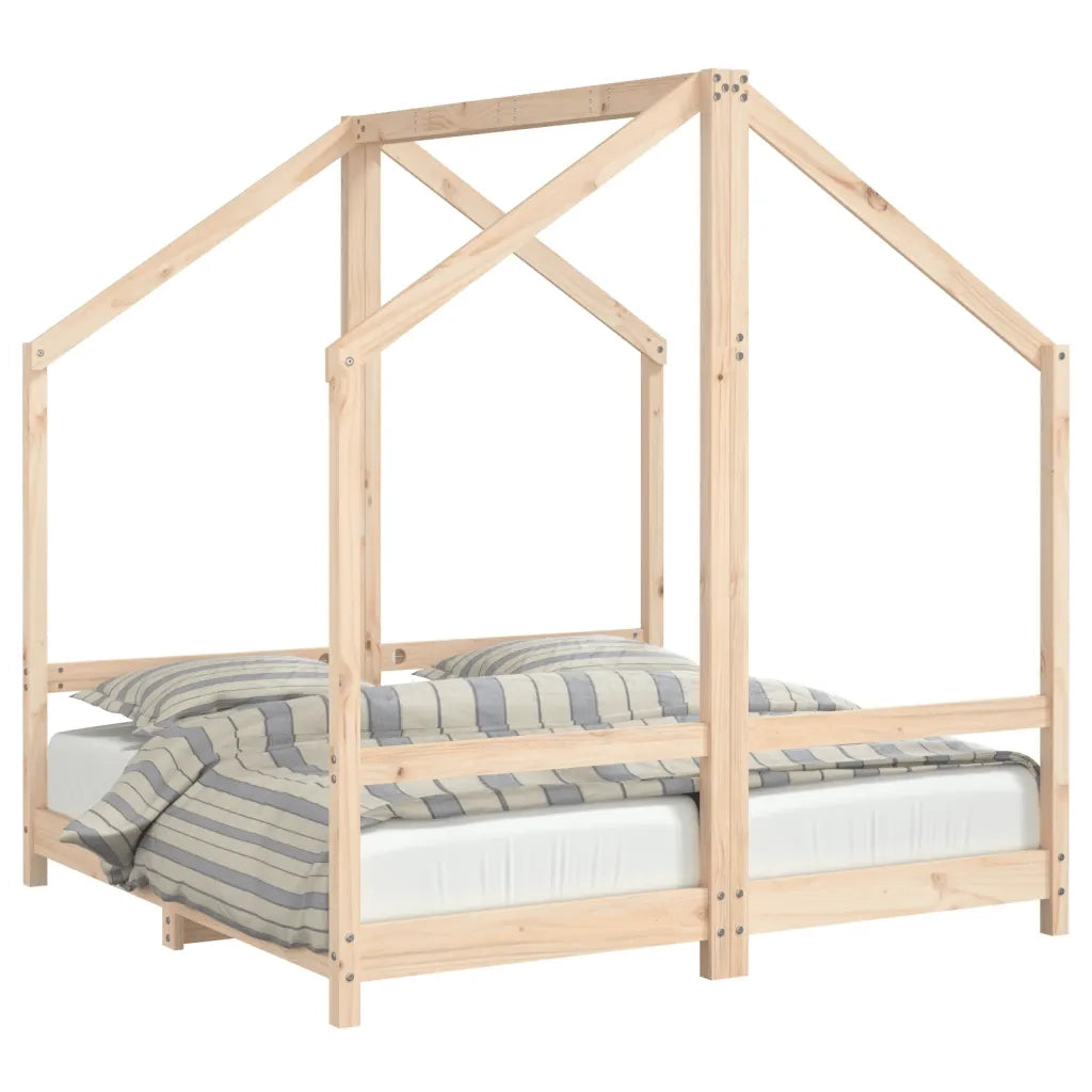 Giroletto per Bambini-Struttura Letto Bambini 2x(70x140) cm in Legno Massello di Pino