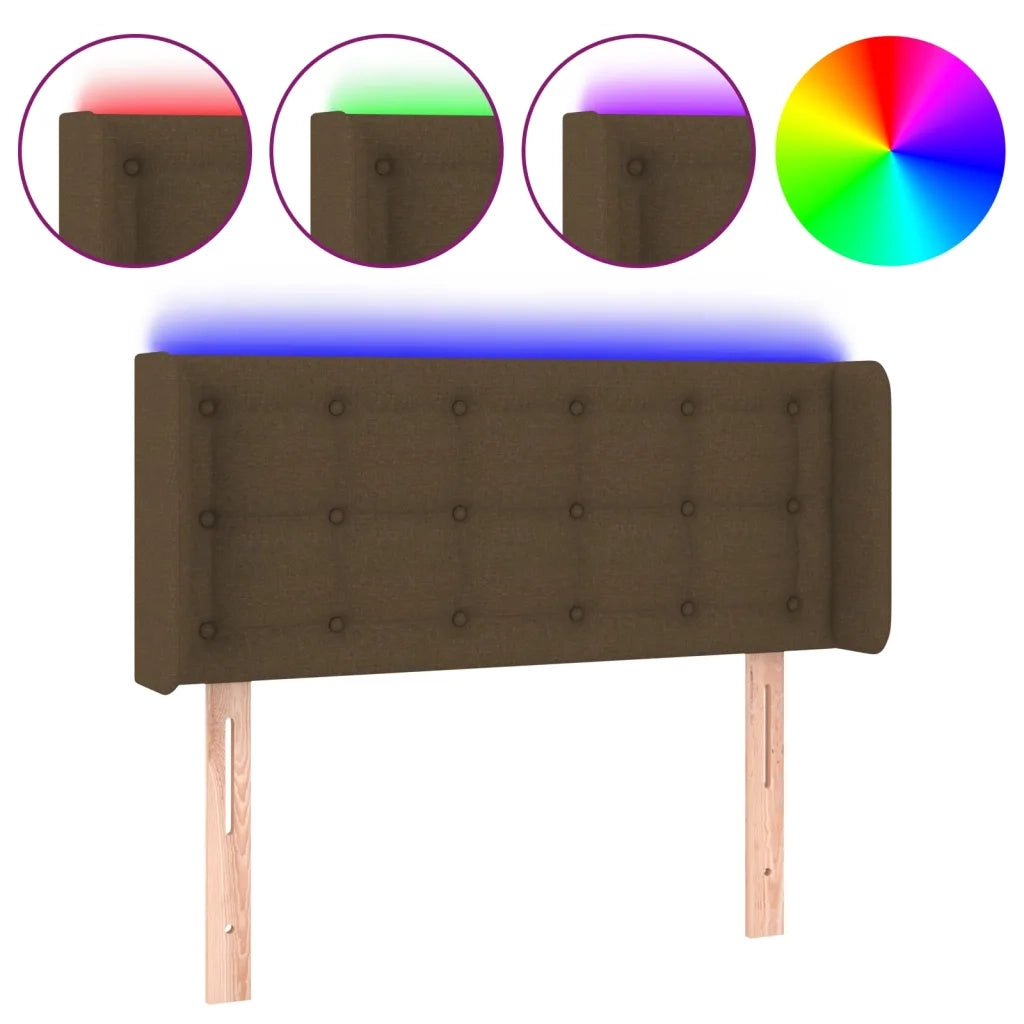 Testiera a LED Marrone Scuro 83x16x78/88 cm in Tessuto 3123647