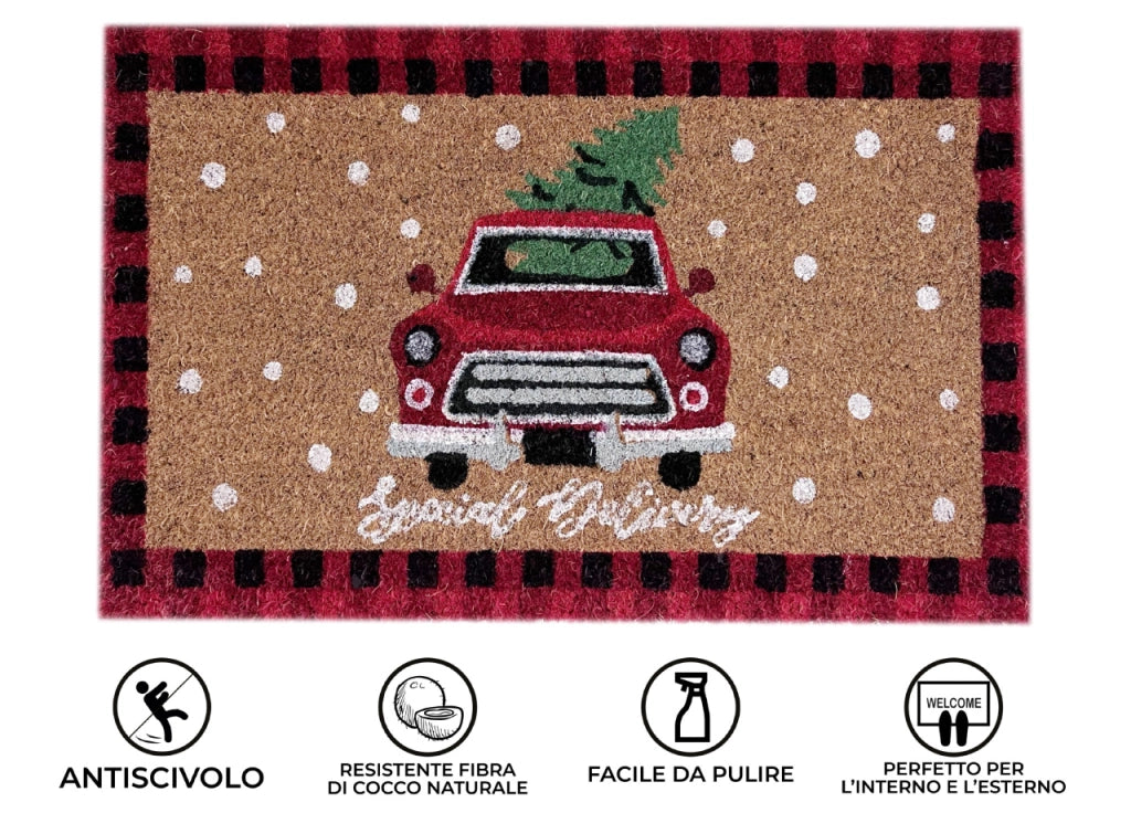 Zerbino Natale Cocco Ingresso Casa Esterno Antiscivolo Natalizio Fortuna Pick Up