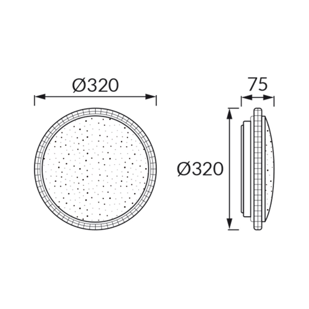 Plafoniera LED Struhm Pryzma Ø32 16W CCT effetto stelle