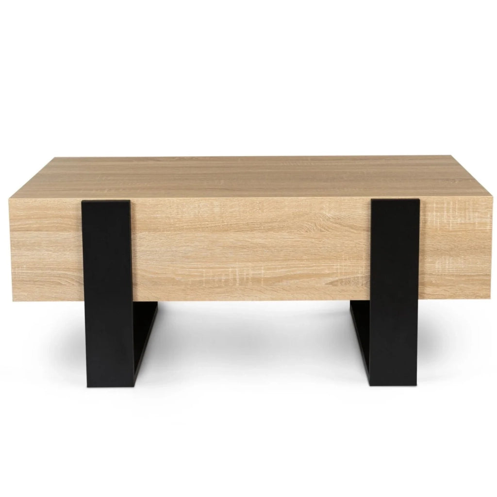 IDMarket - Tavolino PHOENIX con cassetti 100 cm in legno nero