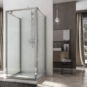 Box Doccia 3 Lati 75x75x75 cm 1 Anta Battente in Cristallo Trasparente 6mm H185 Fosterberg Koge Trio