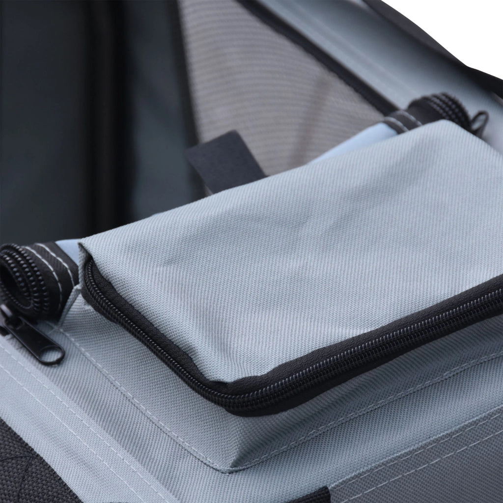Fudajo Trasportino pieghevole grigio per animali domestici Tagl. XXL (90x60x64cm) maniglia/copertina