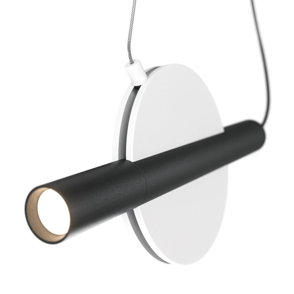 Maytoni Sospensione contemporanea Enigma 1 luce LED integrato bianco metallo diffusore bianco e nero