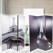 Trade Shop - Paravento Separe Divisorio Con 3 Pannelli 180x120cm Stampa Fronte Retro Parigi -