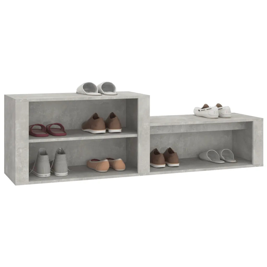 Scarpiera Grigio Cemento 150x35x45 cm in Legno Multistrato 816916