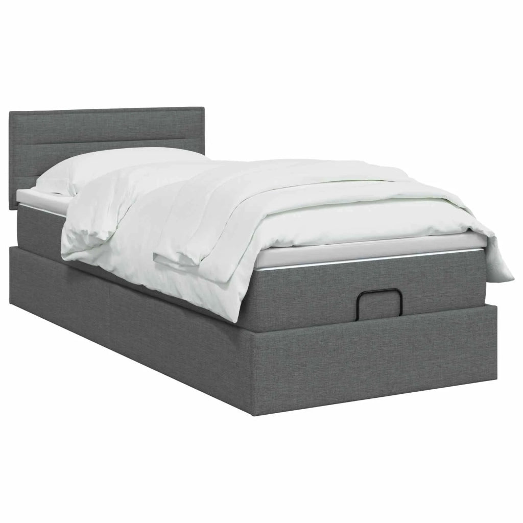 Letto ottomano con materasso Grigio Scuro 80 x 200 cm Tessuto 3456199