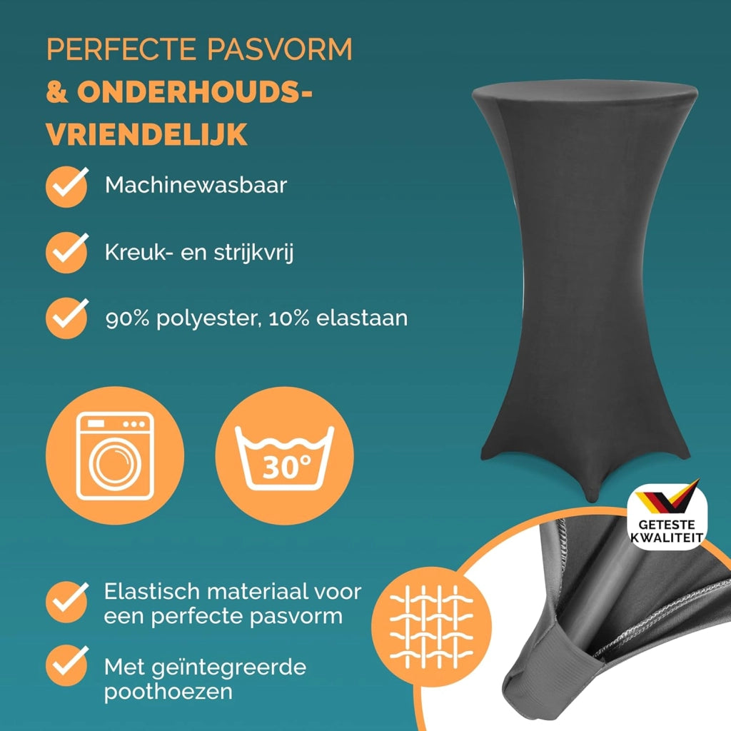 ® Tavolo Alto da Bar Ø 72cm con Copritavolo Pieghevole Altezza 110cm Interno Esterno Rotondo Giardino Feste Bistrot Metallo