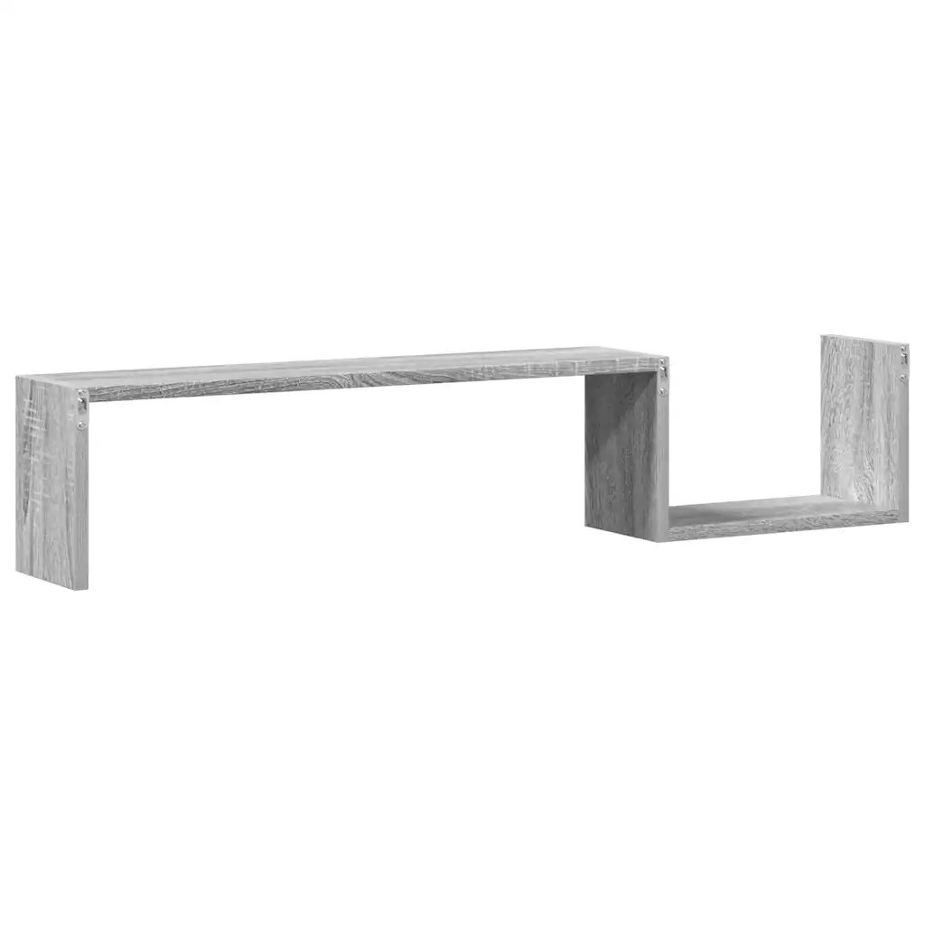 Scaffali da Parete 2 pz Grigio Sonoma 100x15x20 cm Multistrato 815934