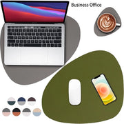 Tavoliere e sottopanchine in pelle, Placemat impermeabile a doppia faccia per cucina, posizionamento di caffè, tappeti antiscivolo, lavabili, placemats e sottopanchine (set da 4, grigio/verde)