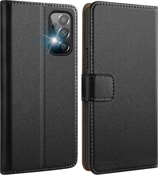 Case in pelle premium compatibile con Samsung Galaxy A53 65 pollici - Magflip case nero