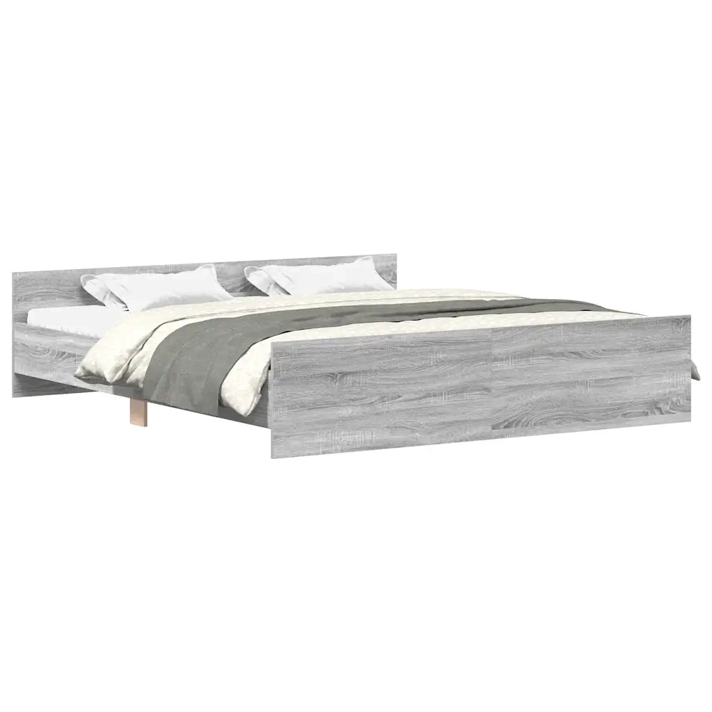 Giroletto con Testiera e Pediera Grigio Sonoma 180x200 cmcod mxl 131795