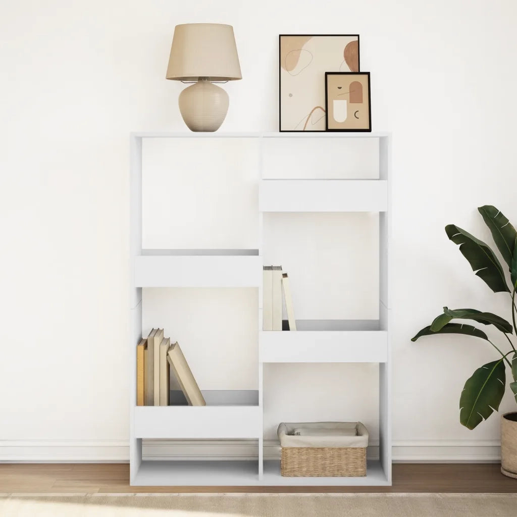 Libreria-Scaffale per Libri-Mobile di Stoccaggio Bianca 100x33x135 cm in Legno Multistrato