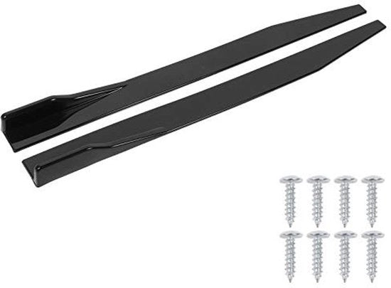 Kit di Spoiler Universale per Auto con Montaggio Fissaggio 2 Pezzi - Materiale Polypropilene - Lunghezza 120cm/47,2in - Skirt di Sostegno Lato