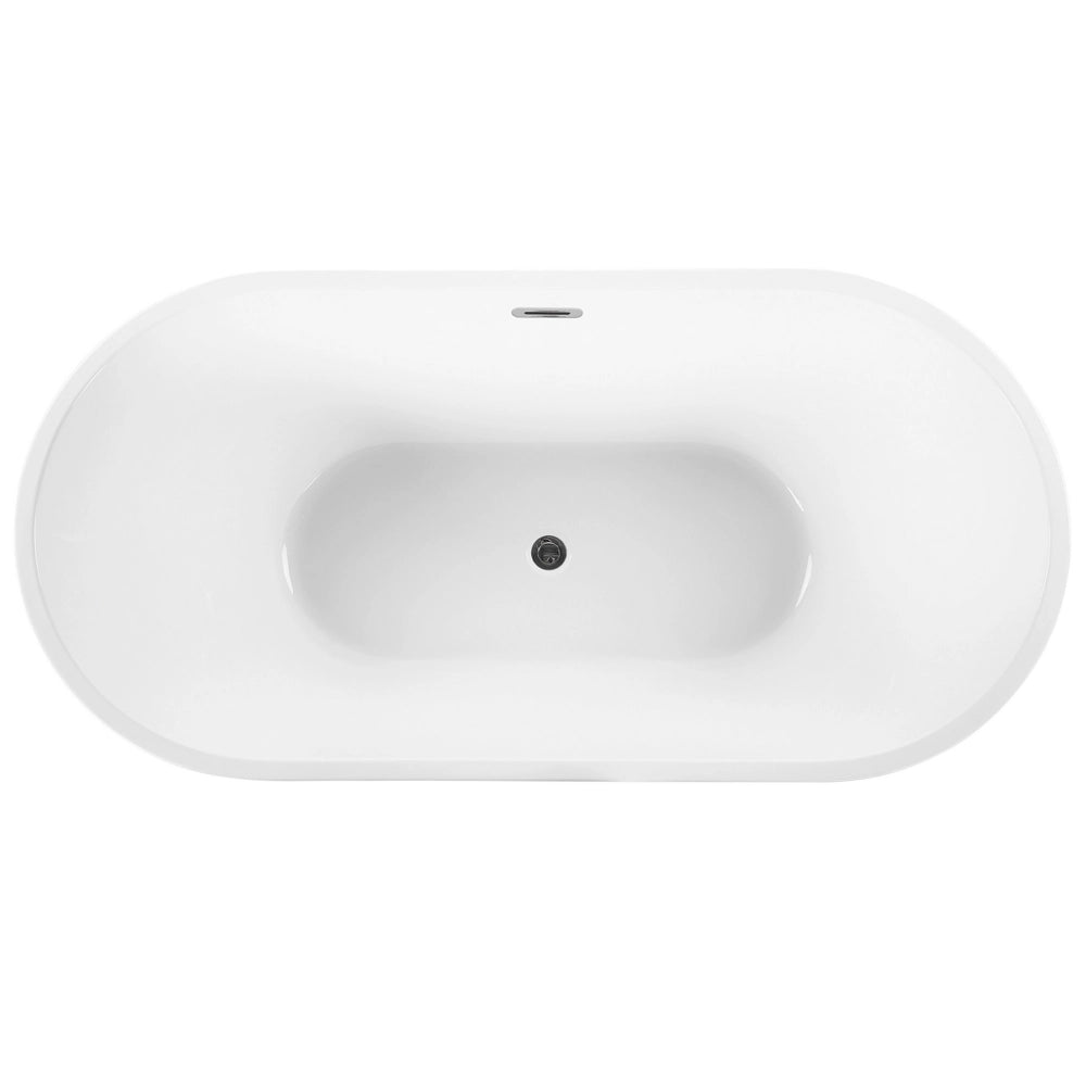 Vasca da Bagno Freestanding Acrilico Sanitario Nero Ovale 160 x 75 cm stile moderno bagno contemporaneo