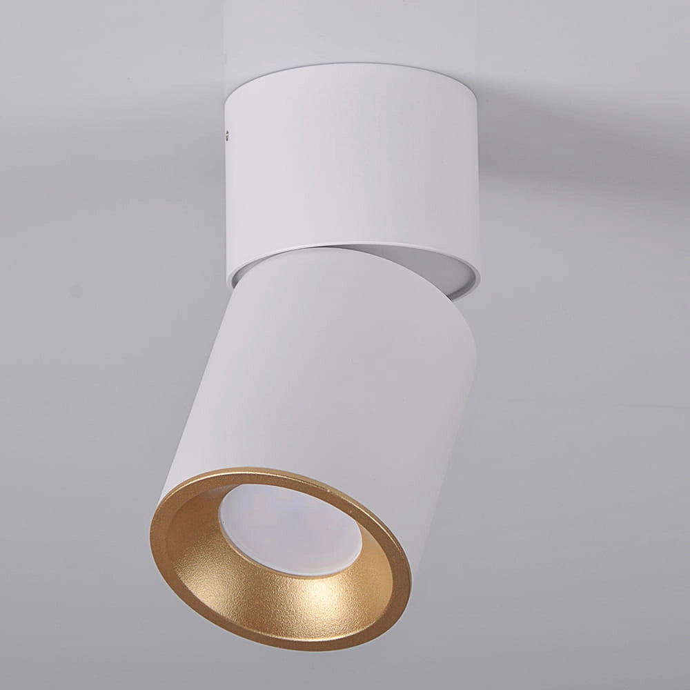 Faretto plafone orientabile GU10 bianco-oro Astra Polux