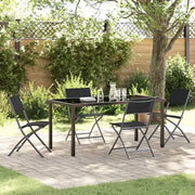 Set da Pranzo per Giardino 5 pcs Nero