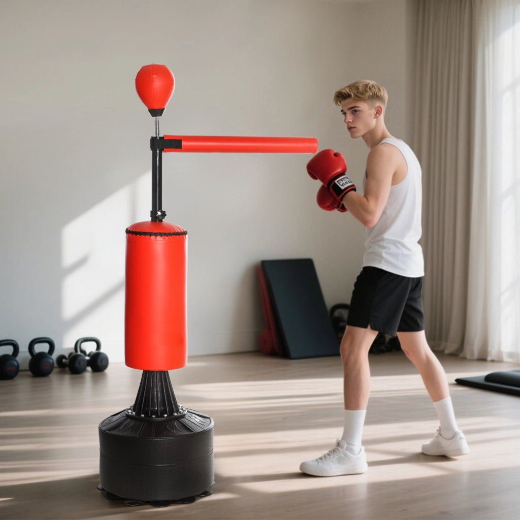 Sacco da Boxe ¨C zephmum ¨C Regolabile, Rosso e Nero, 88x48x155-205 cm