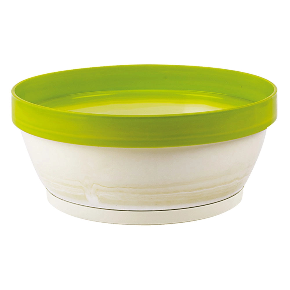 Ciotola Vaso Piante Fiori Tondo Colorato Moderno Classic Bowl Exclusive Idel Formato: 25 cm, Colore: Bianco/Lime