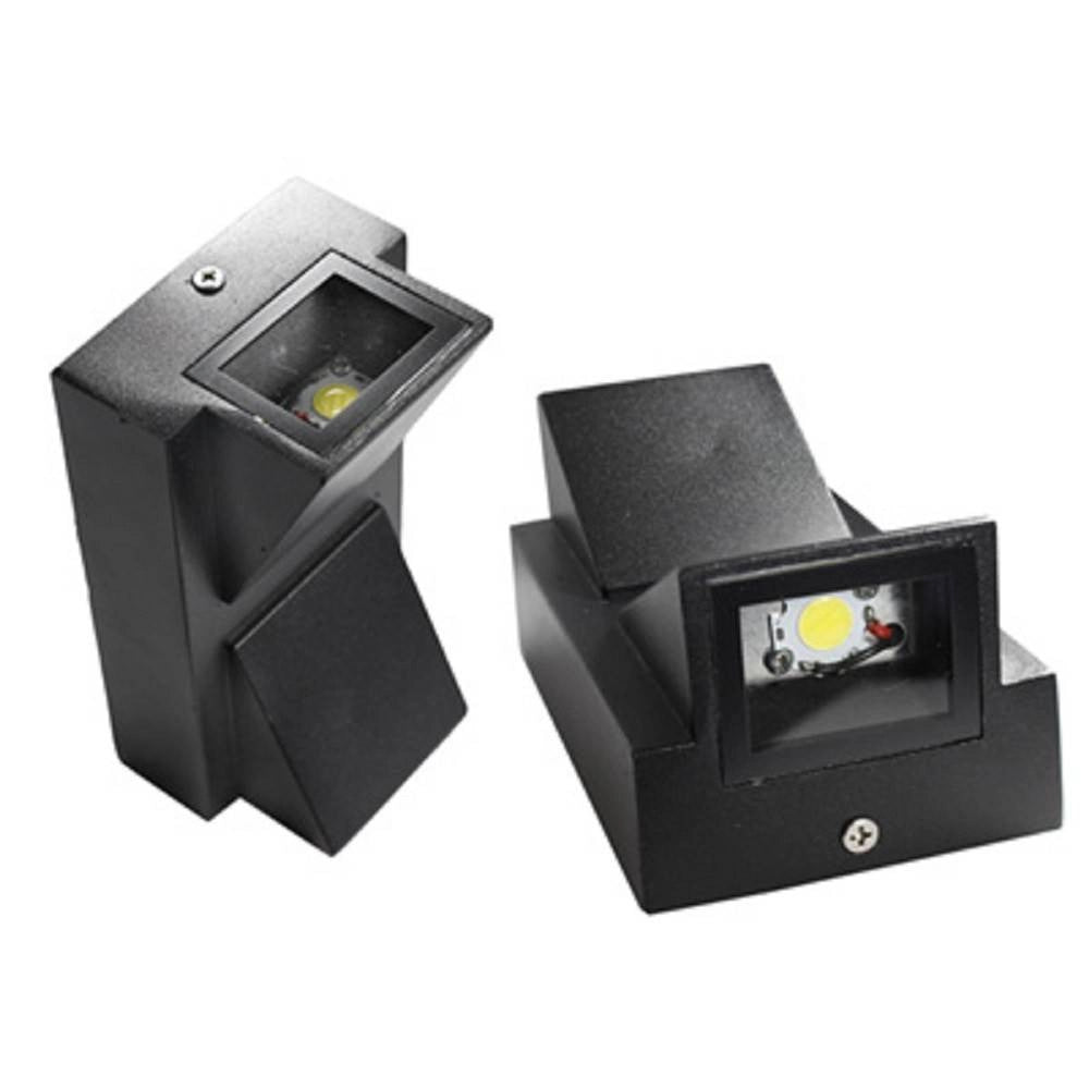 Trade Shop - Applique Doppia Emissione 10 Watt Nero Per Esterno Luce Fredda Calda Ip65 Es04 - -bianco Freddo      -