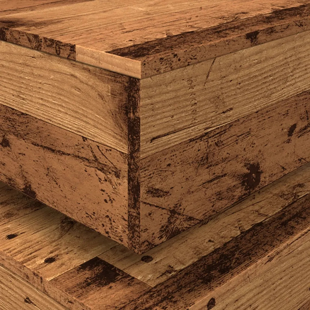 vidaXL Tavolino da Salotto con Luci LED Legno Antico 50x50x40 cm