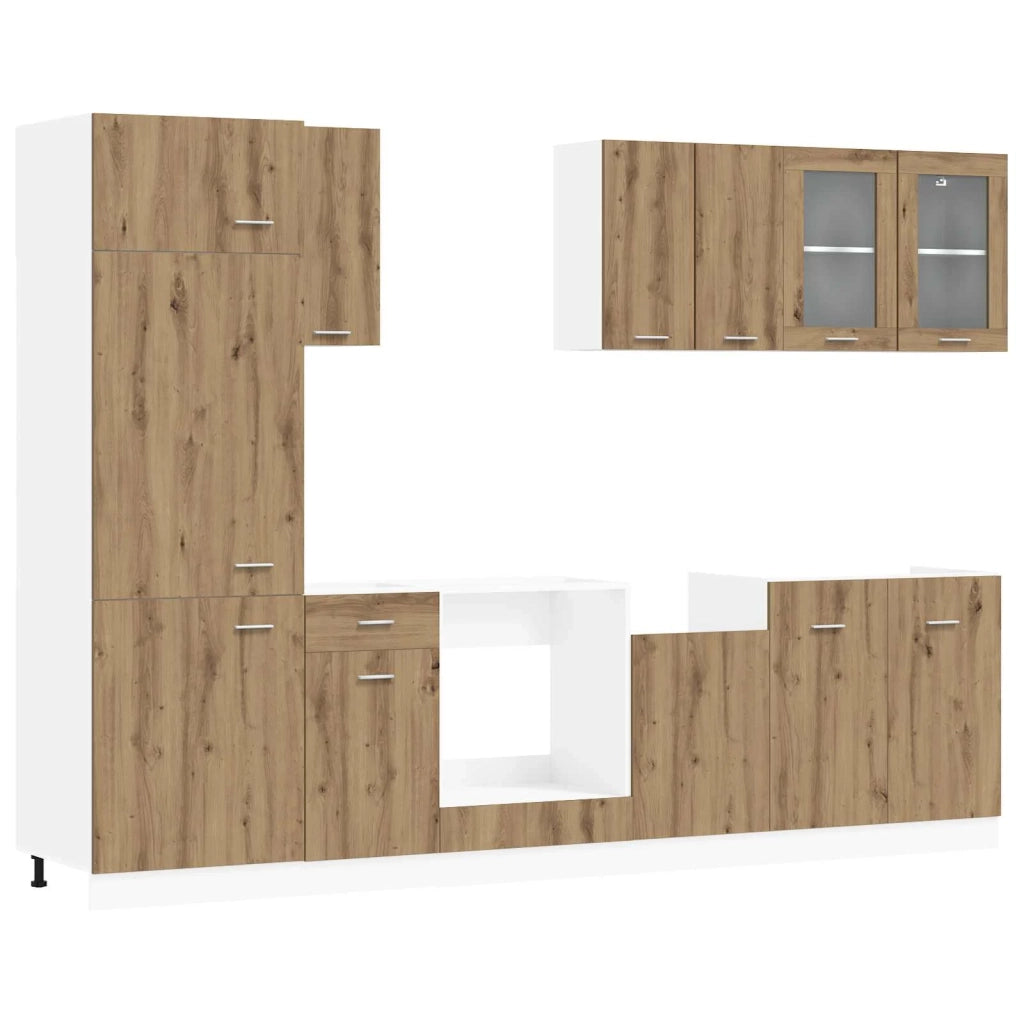 Unità Cucina Lyon 8 pcs Rovere Artigianale Legno ingegnerizzato 3445841