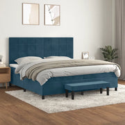 Giroletto a Molle con Materasso Blu Scuro 200x200 cm in Velluto cod mxl 62633