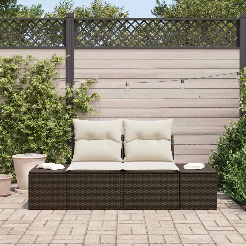 Divano da giardino Marrone 184 x 62 x 69 cm polyrattan 42006803
