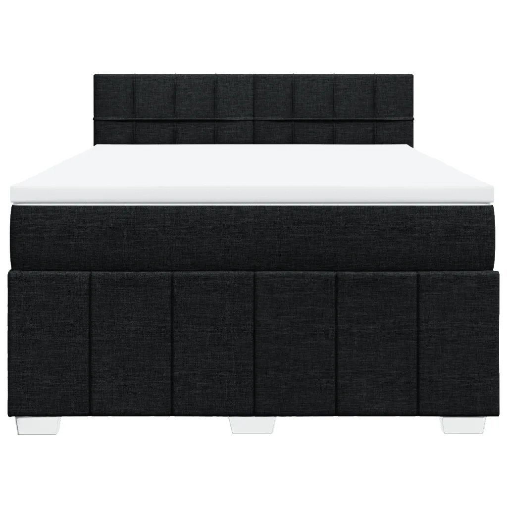 Giroletto a Molle con Materasso Nero 140x200 cm in Tessuto