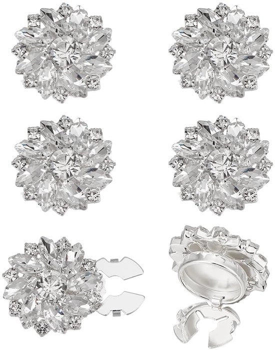Manchetknopen per donna - 6 pezzi Copertura di Knop con Strass a forma di fiore - Lame rimovibili - Ispirazione creativa - Accessori per abbigliamento - Coperture di Knop