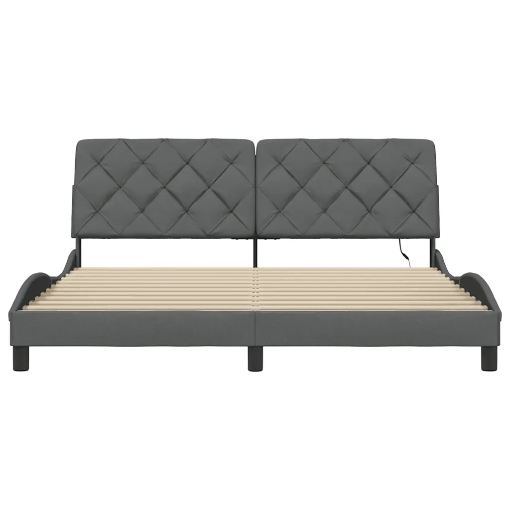 Giroletto con LED senza Materasso-Struttura Letto 180x200 cm Tessuto