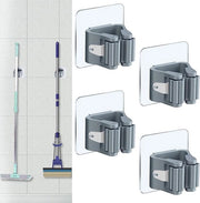 Sistema di appoggio per spazzola - Supporto per attrezzi - Sistema di appoggio per spazzola - 4 pezzi - Sistema di appoggio - Hanger dietro le porte - Su muri - Organizzatore gruccia - Accessori per la doccia - Adesivo self-levante - Supporto per attrezzi