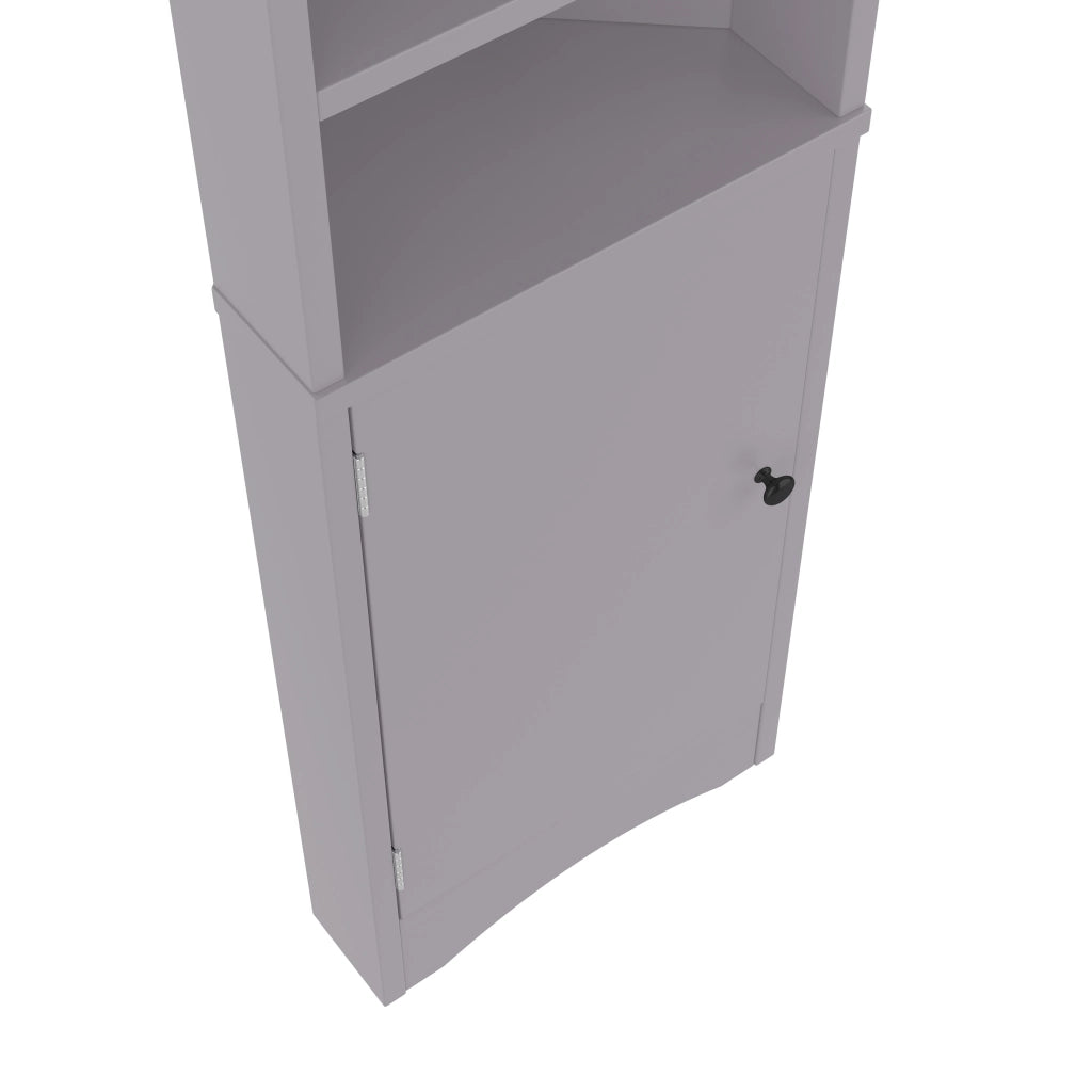 Armadietto Bagno Triangolare ¨C MINIMAL ¨C Grigio, 3 Ripiani, Ante, 36.5x24.5x170