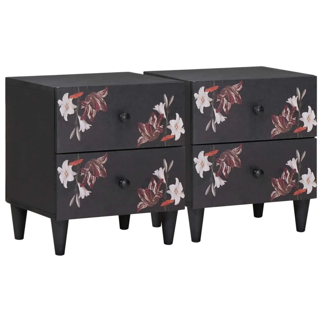 Set di 2 Comodini | Armadio da Notte | Mobiletto da notte con cassetto Marrone 40 x 33,5 x 46 cm