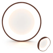 Lampada da soffitto LED da 24W con telaio in metallo, Plafoniera moderna effetto legno 3000K per soggiorno Marrone-Lampade