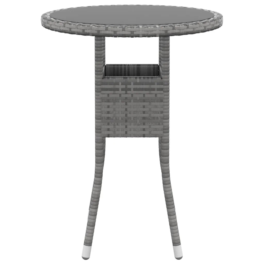Set da Pranzo per Giardino 3 pz in Polyrattan Grigio cod mxl 37932