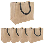 Borse in juta 5 pcs Naturale e Nero 26 x 22 x 14 cm 42012278