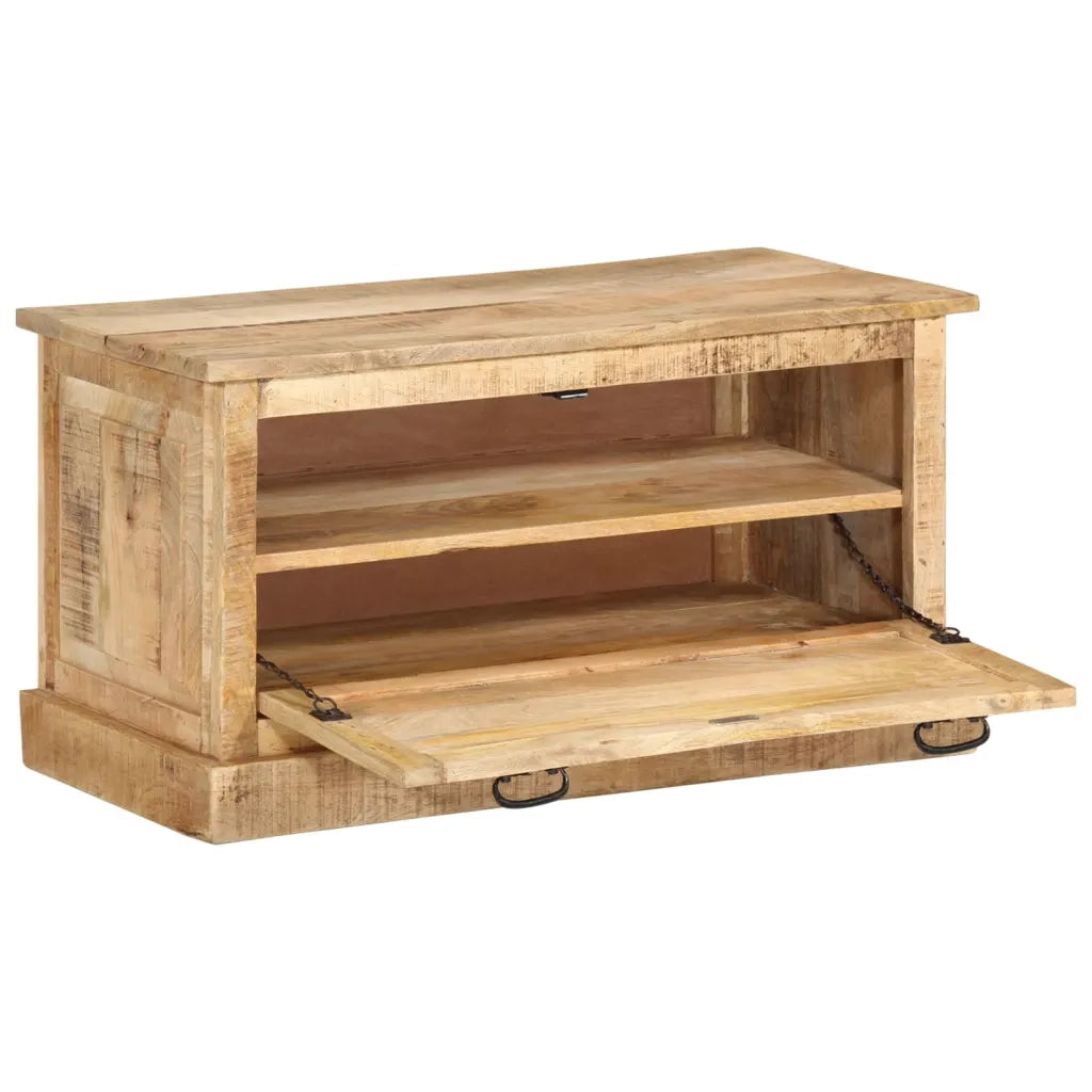 Panca con Scarpiera 85x40x45 cm in Legno Massello di Mango 337827