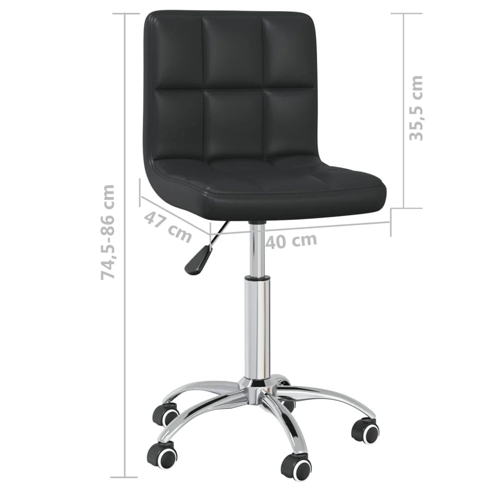 Sedia girevole da ufficio/sedia da studio/sedia da computer/sgabello/poltrona letto in similpelle nera 02_0024053