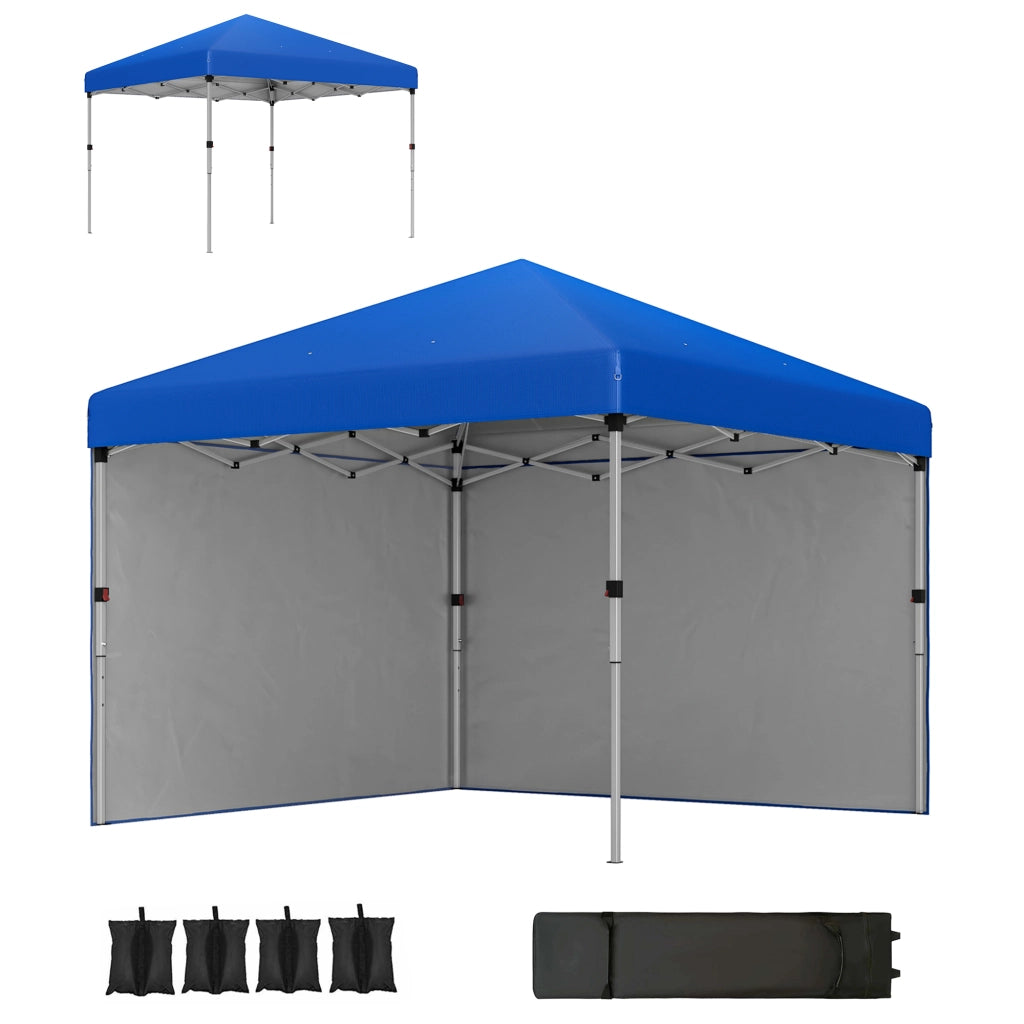 Carpa Plegable Pop-up 3x3 m con Pareti Laterali Anti-UV ¨C zephmum ¨C Blu