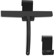 Douchewisser in Silicone con Corpo in Acciaio Inox, Douchewisser con Supporto per la Doccia, Bagno, Pavimento, Specchi, Finestre, Nero, 24CM