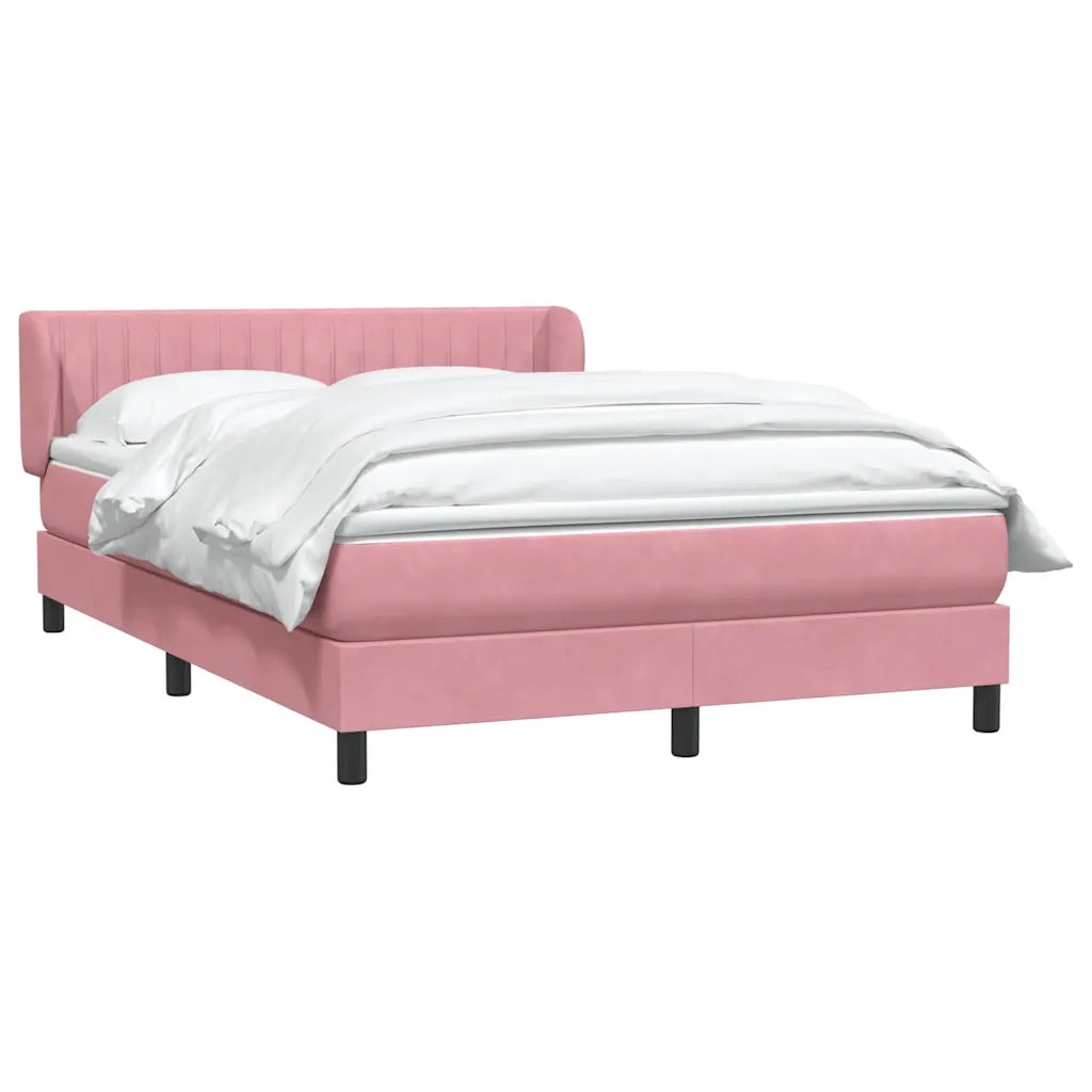 vidaXL Giroletto a Molle con Materasso Rosa 160x220 cm in Velluto